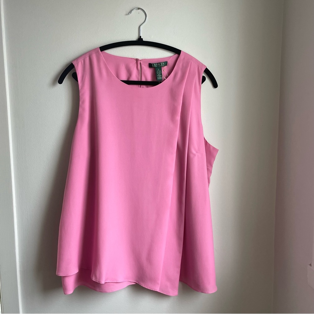 NWT Lauren Ralph Lauren Pink Sleeveless Top Size XL